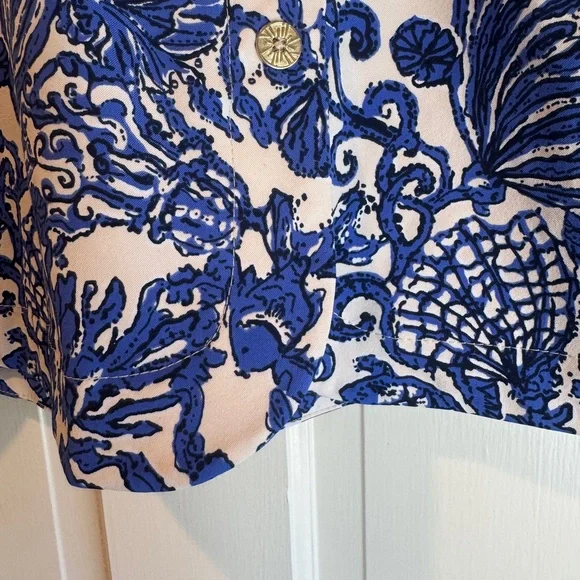 Lilly Pulitzer Luxletic Monica Skort in a blue and white print - Picture 3 of 8